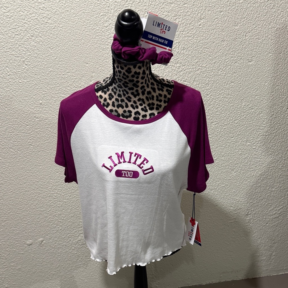 Limited Too Kids Magenta and White Short Sleeve Tee